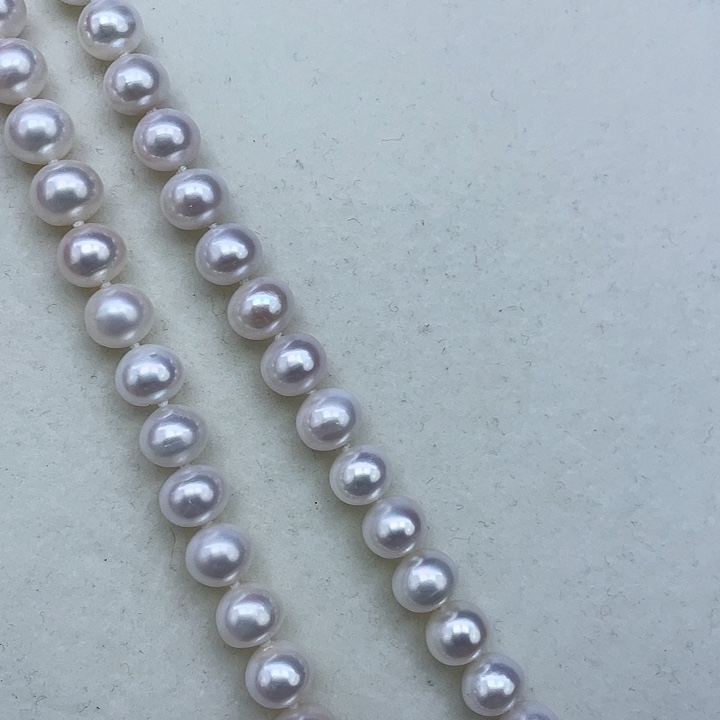 淡水珍珠颈饰银S925镶嵌➕8.9极光冷白