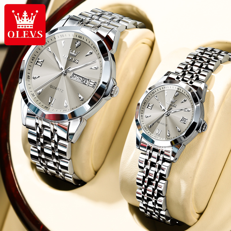 瑞士欧利时闪耀情侣手表防水超薄纪念机械手表石英表夜光潮流腕表