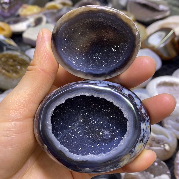 未镶嵌珠宝半成品水晶稀有黑晶盆