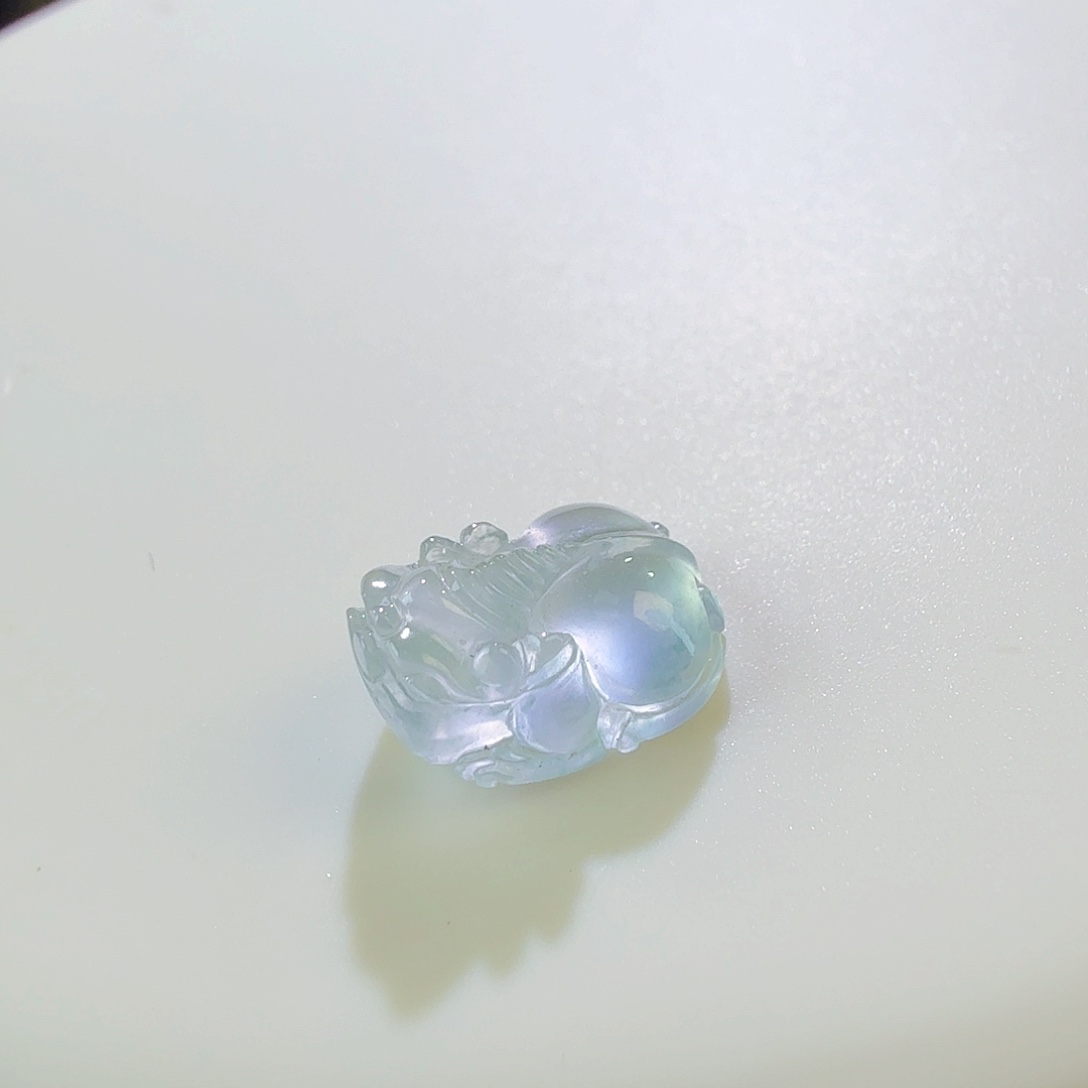 翡翠裸石高冰飘花皮裘