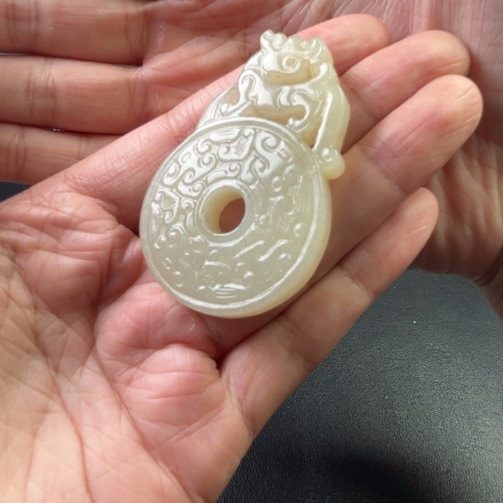 和田玉未镶嵌挂件晚*