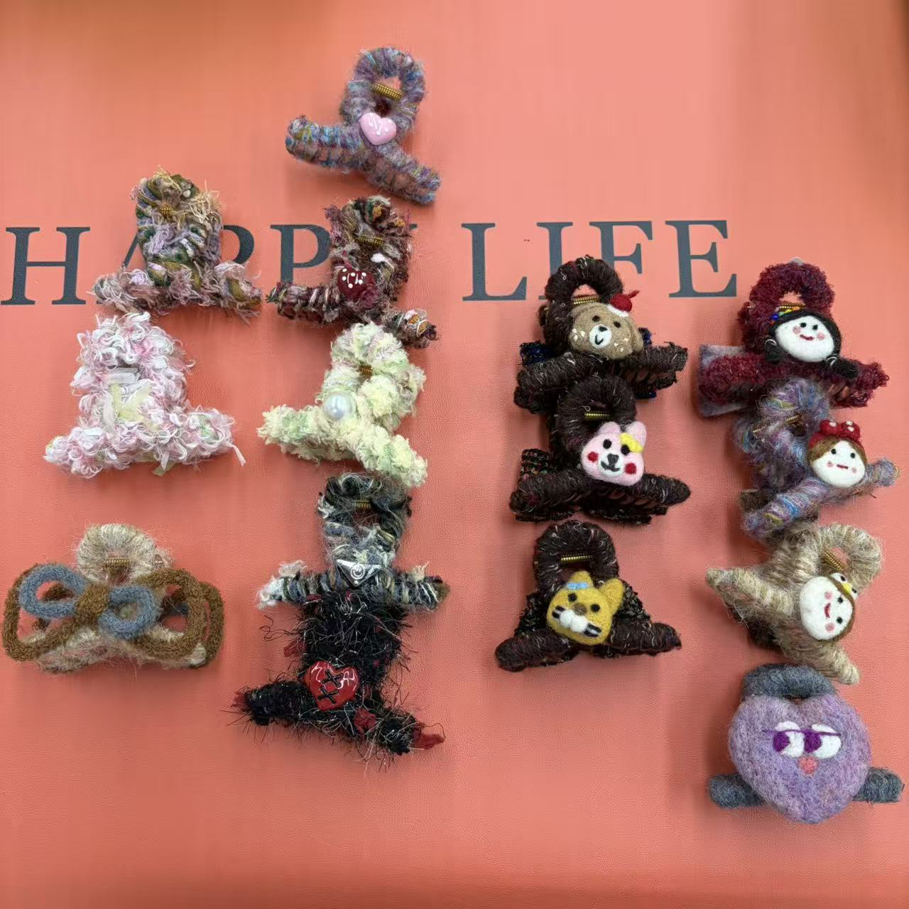 Q夕洛毛绒抓夹ins高级感甜美百搭秋冬盘发夹头饰