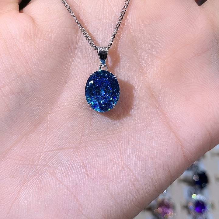 吊坠925银海蓝色吊坠白1012