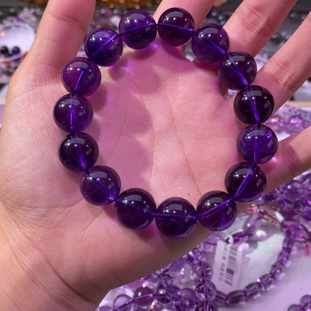 水晶手链未镶嵌乌拉圭紫水晶14+