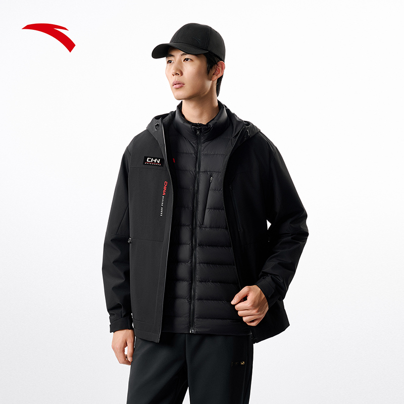 安踏CHN系列玄武岩返热防水外套马甲加绒加厚两件套152547609-ZB