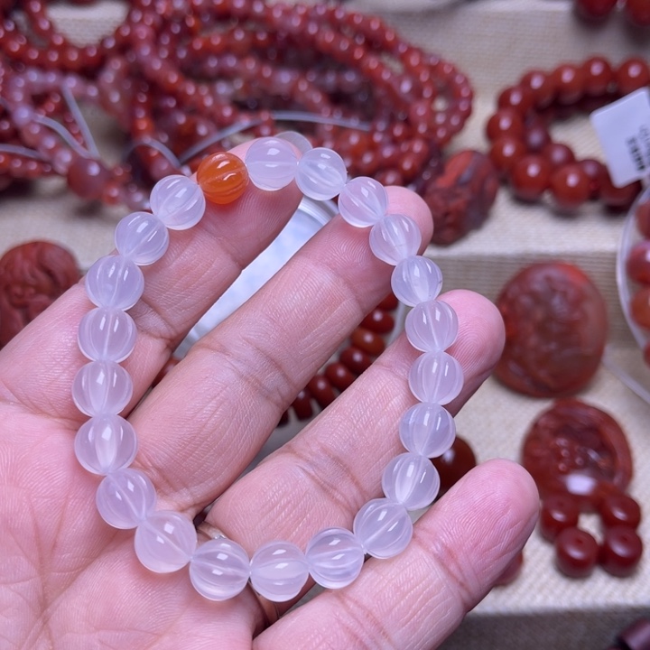 南红玛瑙未镶嵌手链南瓜珠