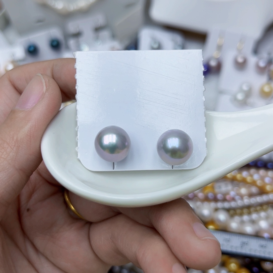 淡水珍珠耳饰银S925镶嵌