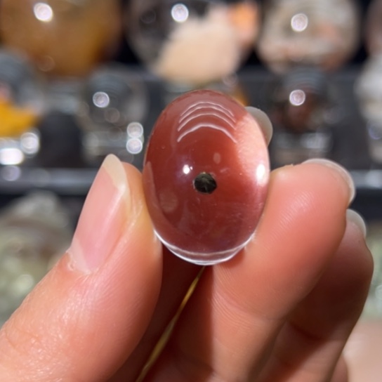 珠宝半成品未镶嵌水晶黄铜矿手牌