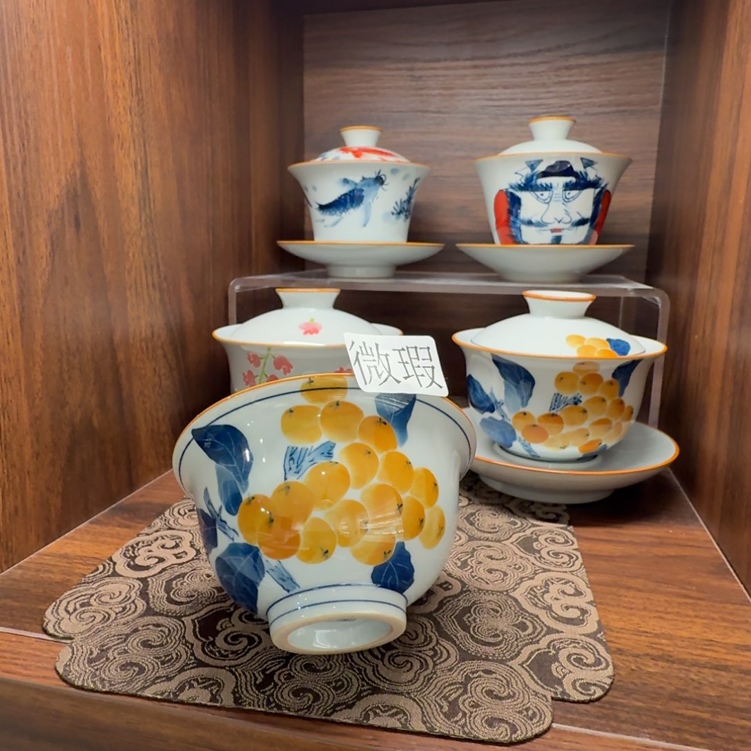 釉下彩纯手绘微瑕