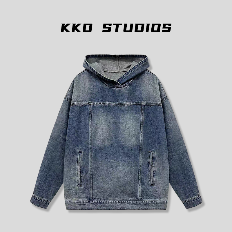 【AR专属】做旧复古连帽套头牛仔外套K8H752WT233