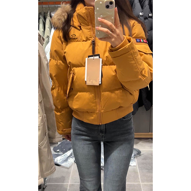 KSKM橘色工装棉服女2026秋冬新款美式连帽加厚御寒保暖面包服外套