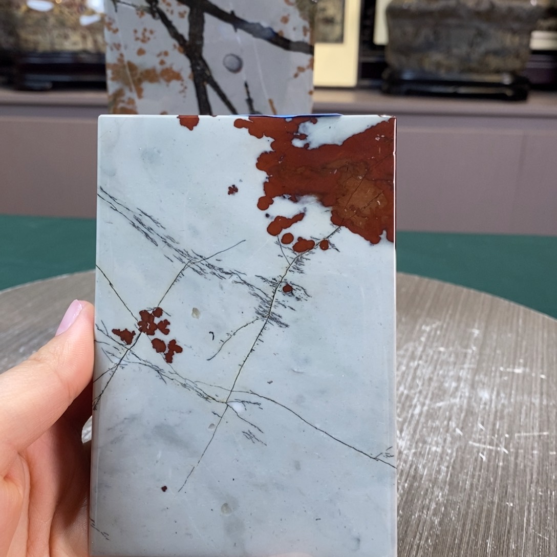 石材广西国画石草花石