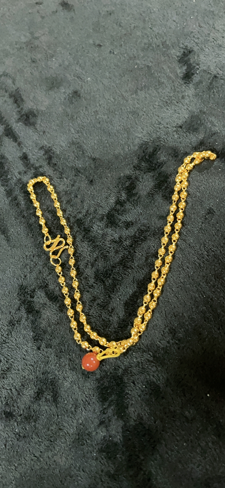 999金4mm圆珠项链轻奢时尚款A40