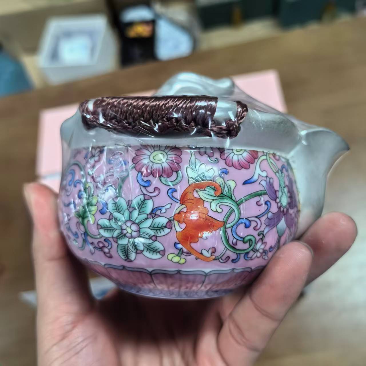 H1088粉繁花蔓藤999银粉繁花蔓藤手抓宝壶JSY0001A