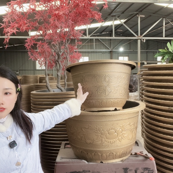 圆形60花盆3个有孔