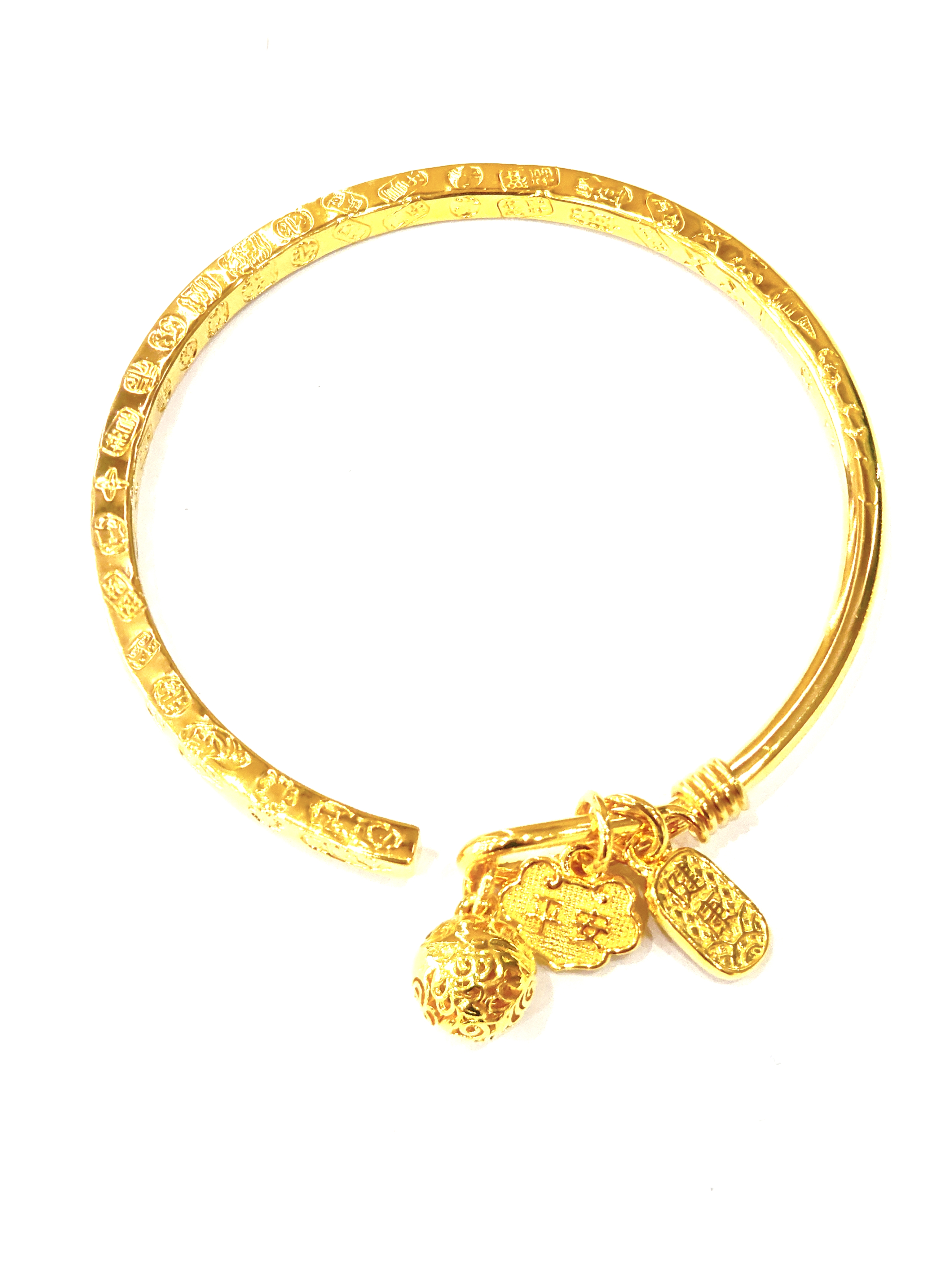 足银手镯 吉言方镯宫铃款