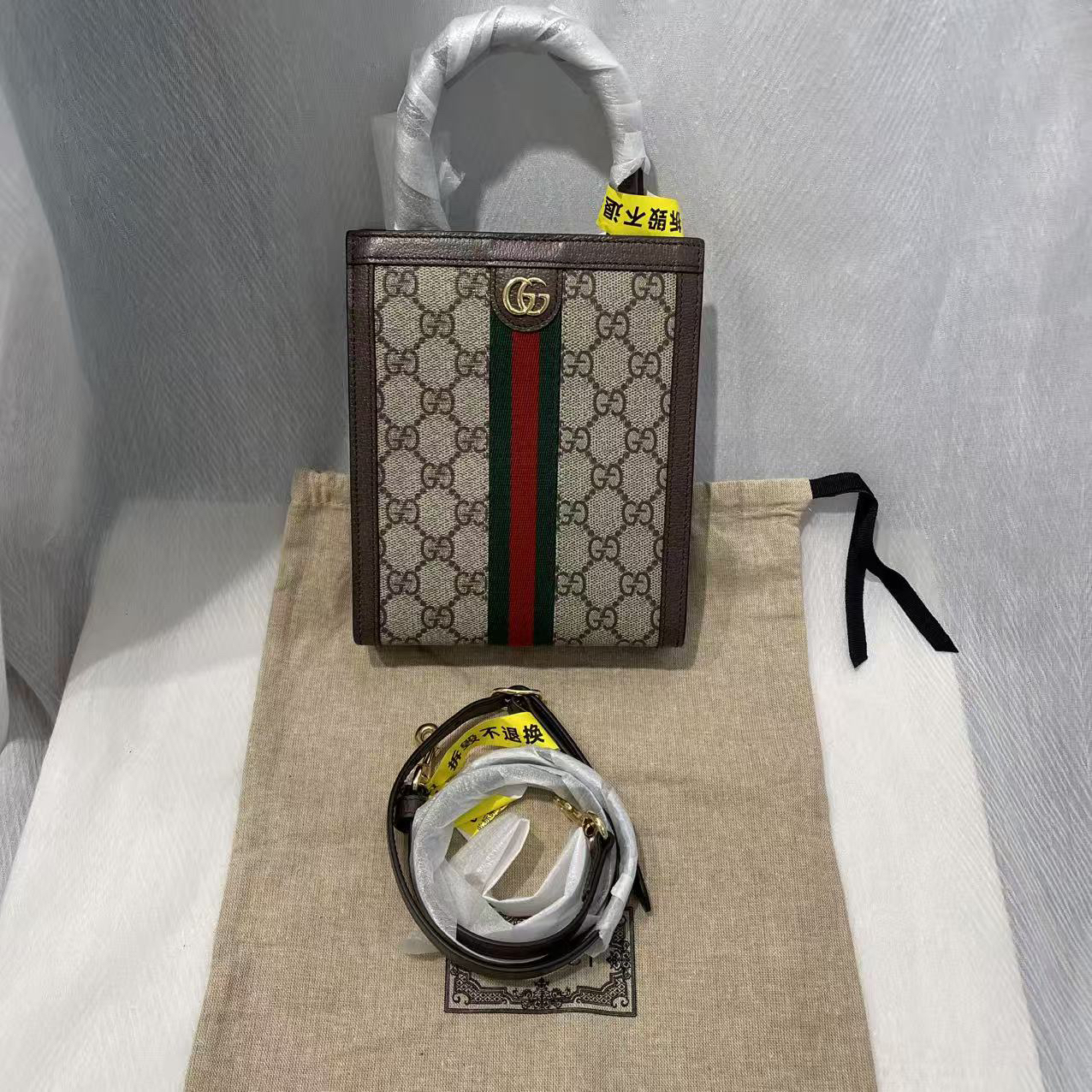 99新 GUCCI/古驰 99新古驰老花手拎斜挎包单肩