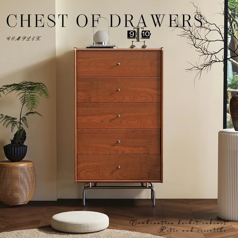 中古风卡门柜实木复古客厅落地电视柜多功能自由组合储物边柜斗柜