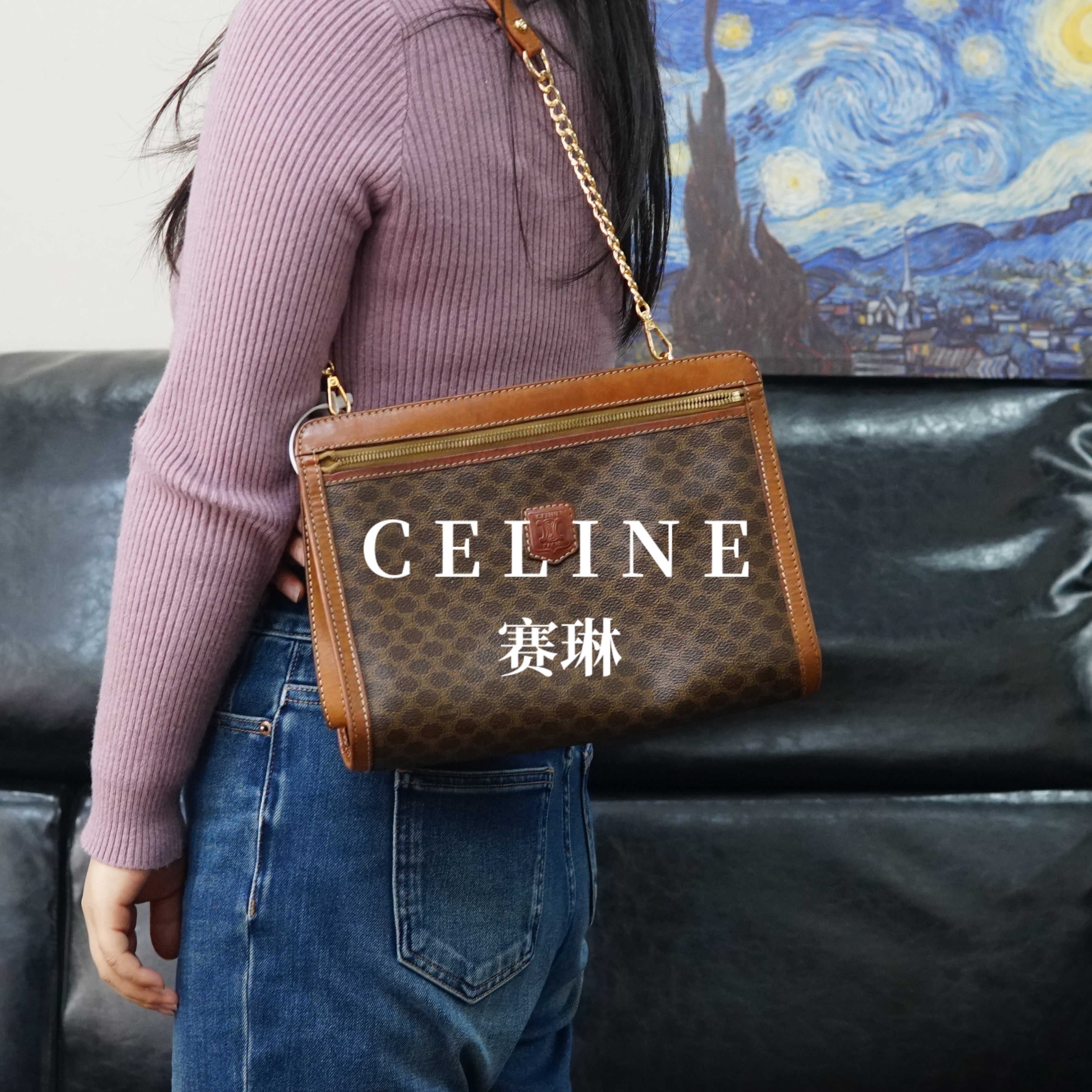 95新 Celine/思琳 老花单肩包/ZG12213018/3018