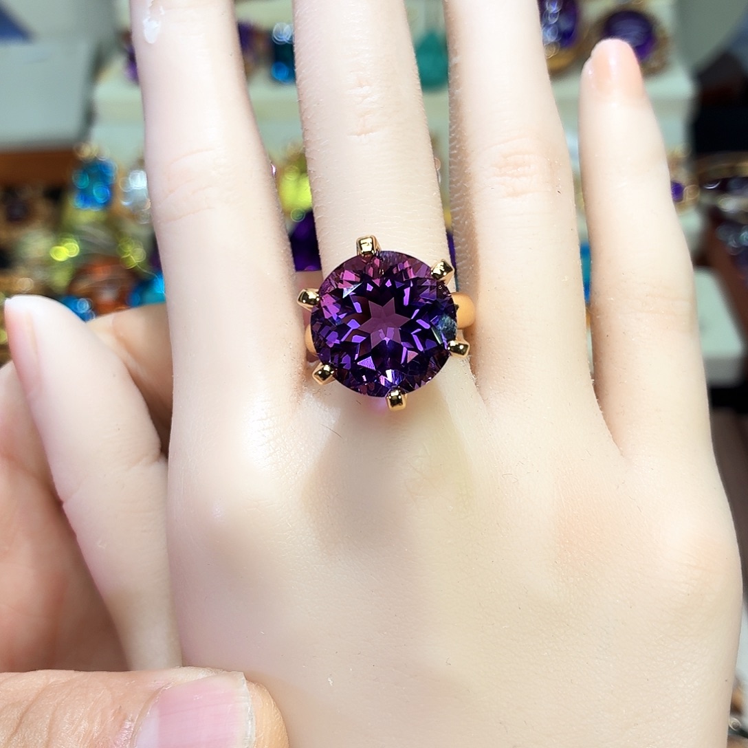 水晶戒指银S925镶嵌