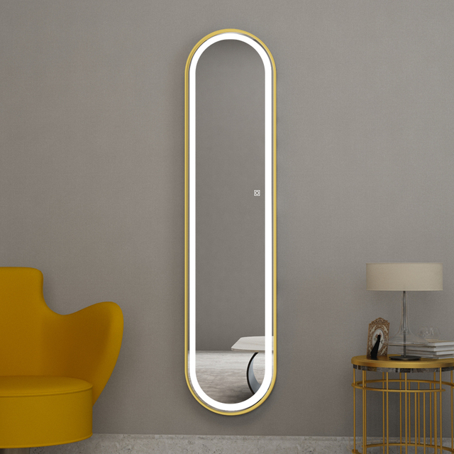 新款推荐人体感应智能灯镜轻奢超极窄穿衣镜壁挂试衣镜玄关装饰镜