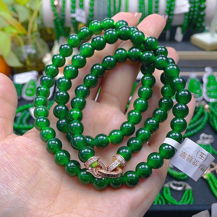 翡翠颈饰未镶嵌圆珠项链8