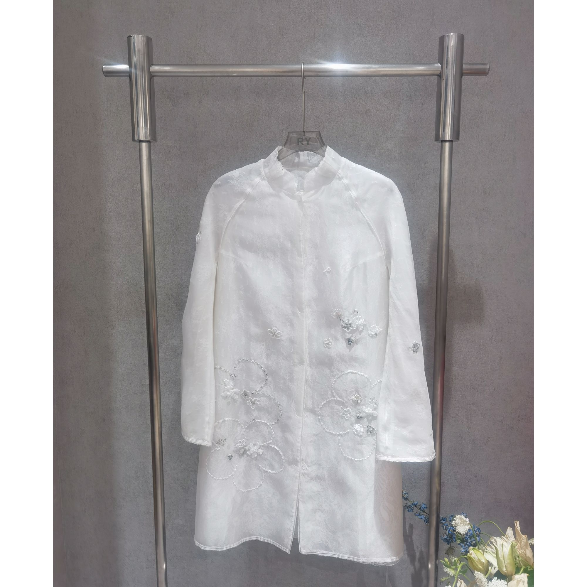 RY | 真丝手工刺绣钉珠风衣