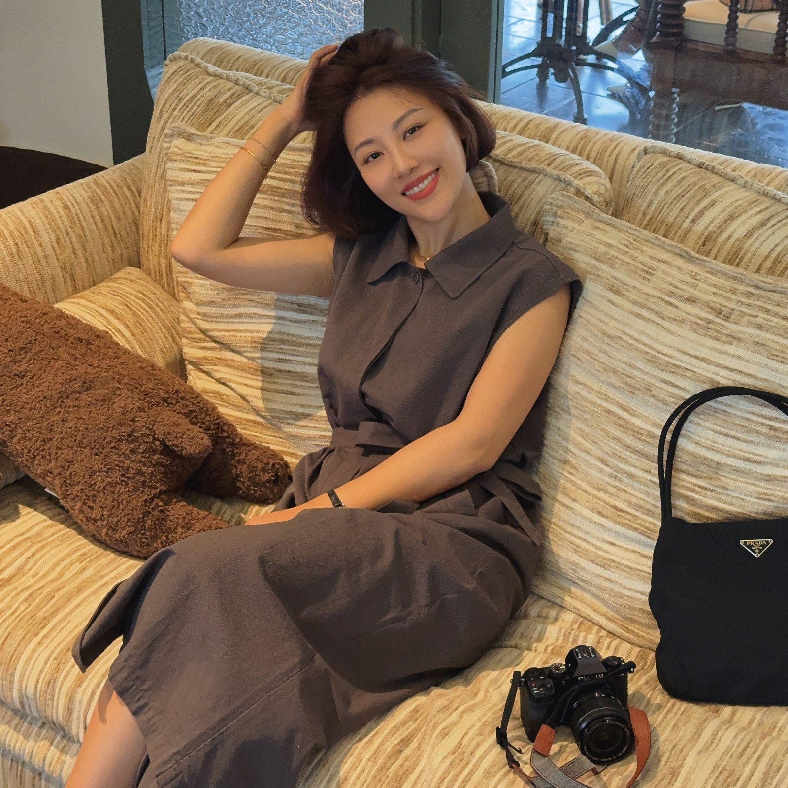 XIYE&W【翻领气质连衣裙】气质连衣裙