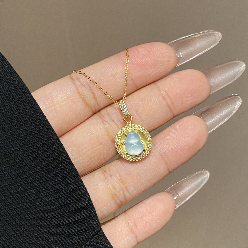 设计款简约大气冰透葫芦项链A2709