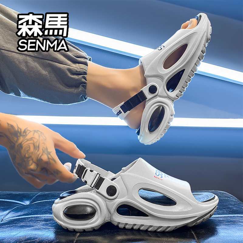 SENMA/森马凉鞋男士夏季外穿高颜值开车两穿沙滩鞋大码百搭一字拖