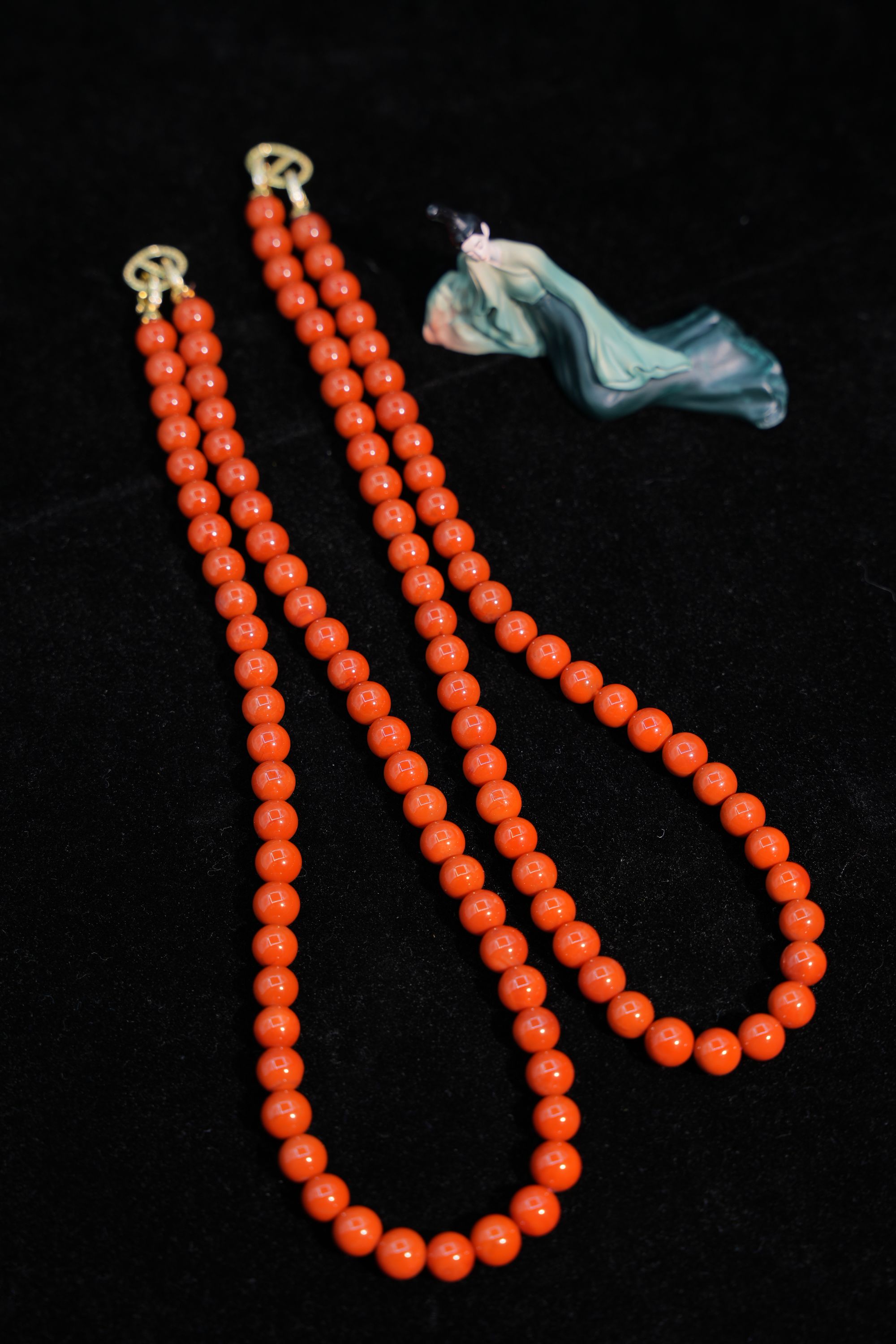 【元宝珠宝】8+南红保山锦红圆珠妈妈链YB26232901多样性发一件