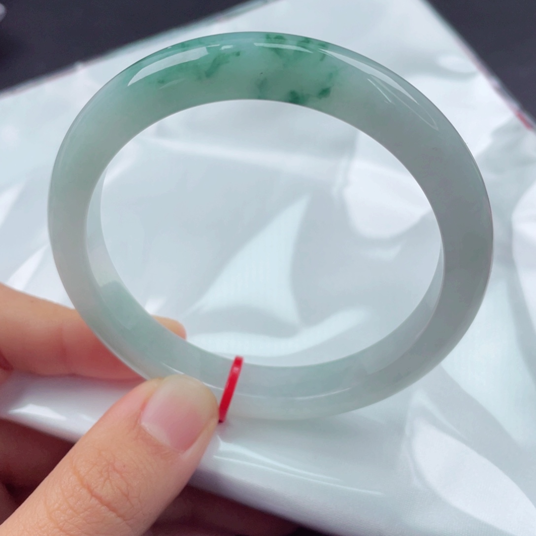 翡翠未镶嵌手镯5758圈