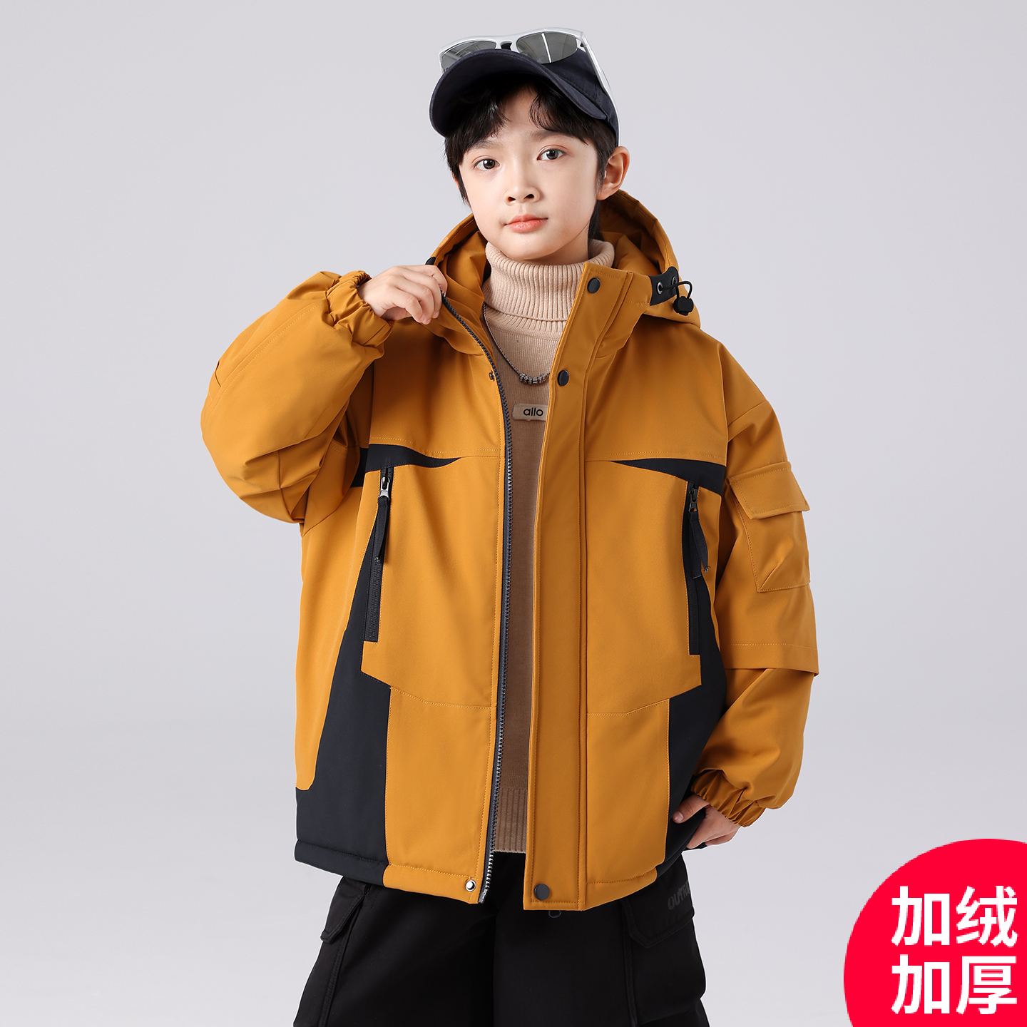 男童秋冬款外套2025新款冬季加绒加厚中大儿童男孩外套C5161