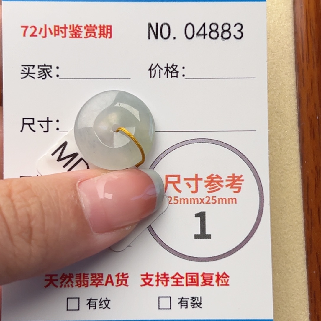 翡翠颈饰未镶嵌平安扣4883