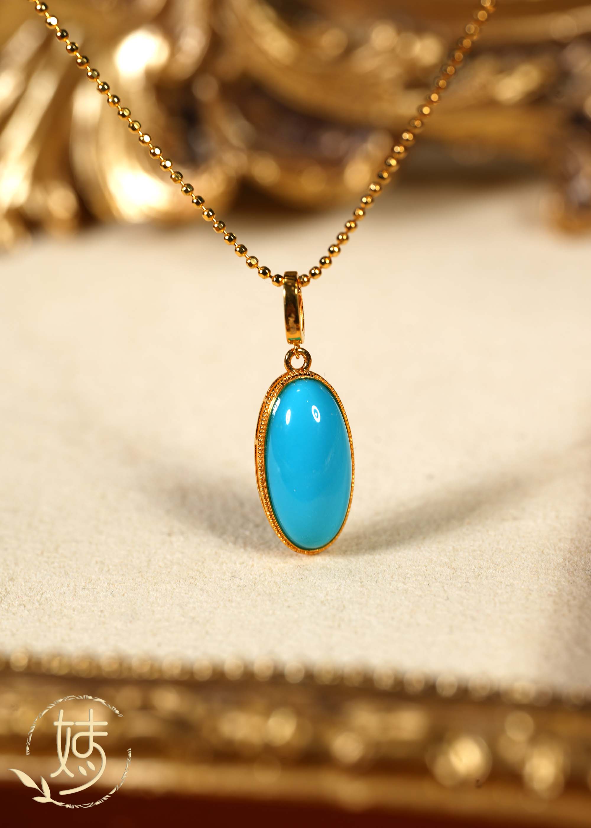 【婧婧精选】藏品 · 18K金绿松吊坠 不含链  多样性发其一 宽7MM