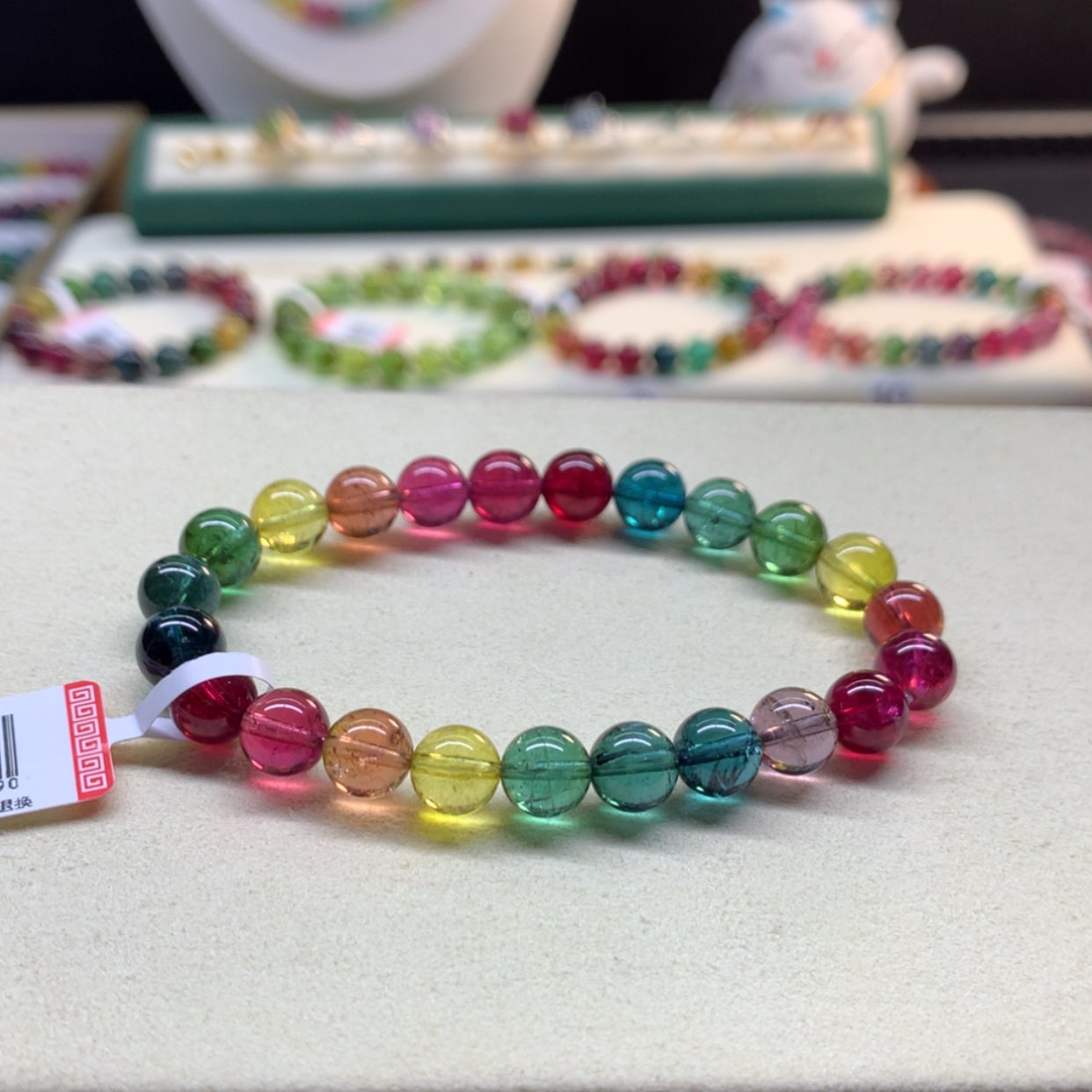 【闪购商品】碧玺手链未镶嵌碧玺8mm色标