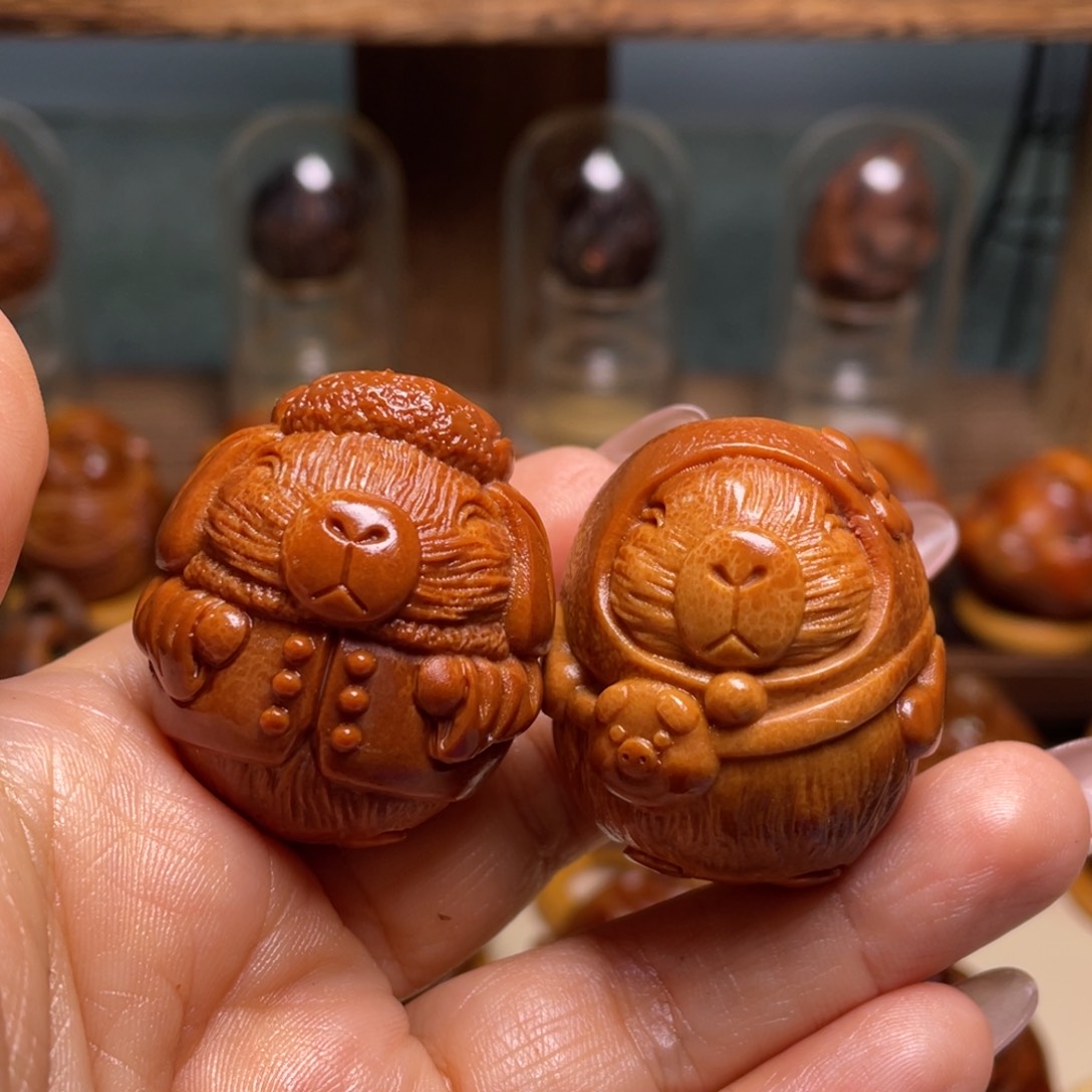 佛螺菩提吊坠清*～冬季卡皮巴拉一对