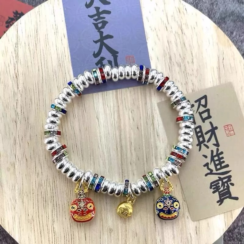 YZ055吞金兽盘缠手链 银色精品手链 无礼盒