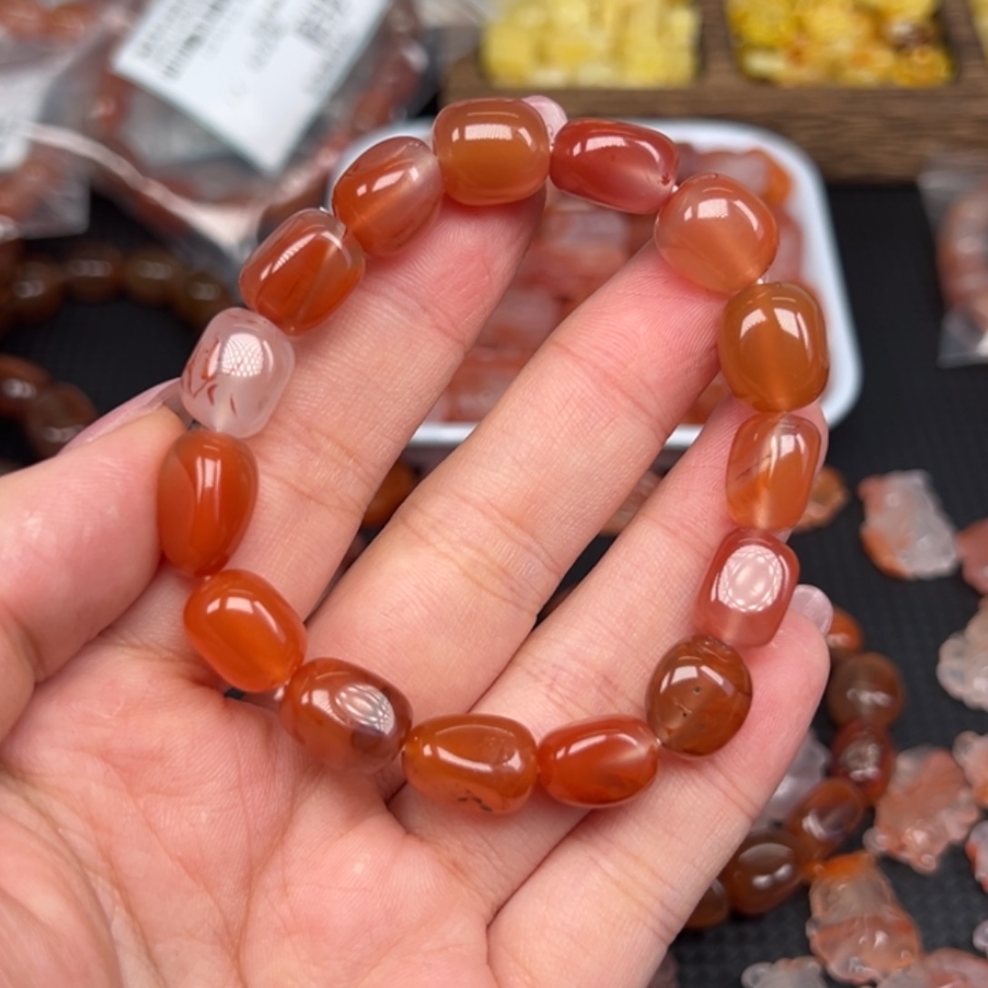 南红玛瑙未镶嵌手链