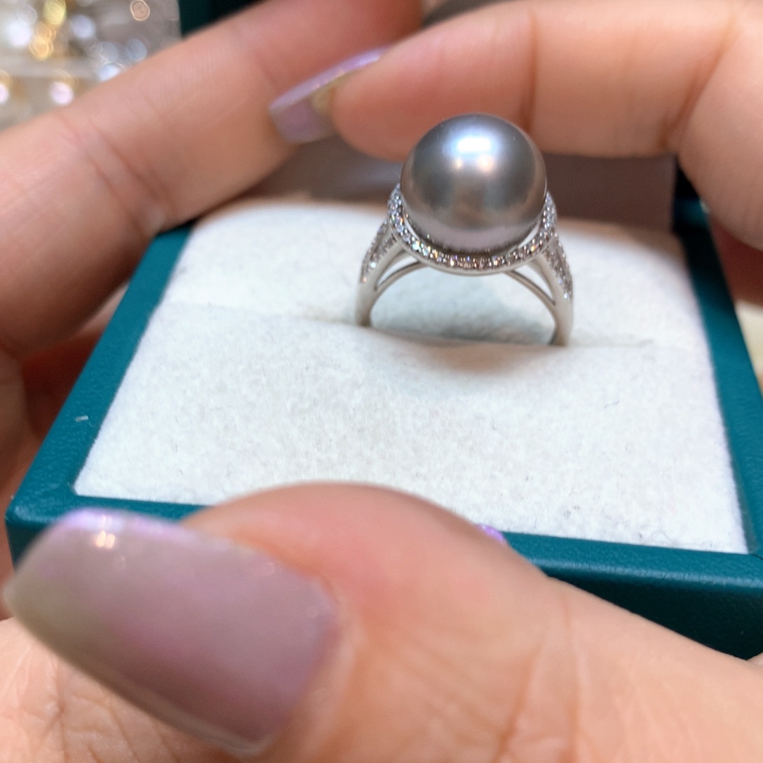 海水珍珠戒指银S925镶嵌