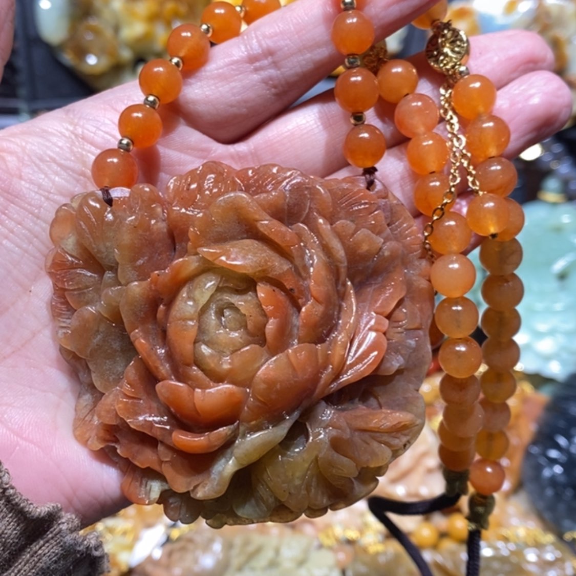 【闪购商品】蛇纹石玉颈饰合金