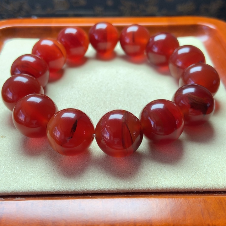 未镶嵌手串玛瑙/玉髓酒红满肉景儿