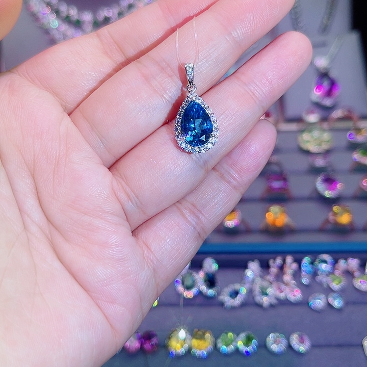 吊坠(赠链)托帕石银S925镶嵌