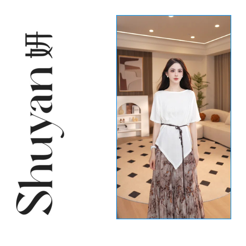 Shuyan妍【面膜T】高奢莱赛尔天丝羊毛慵懒夏季百搭日常上衣C521