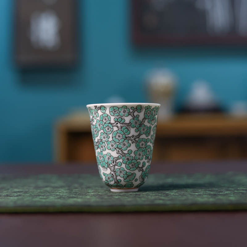 【阿茶】立勤堂红绿彩绿冰梅闻香杯（HLC-B-016）