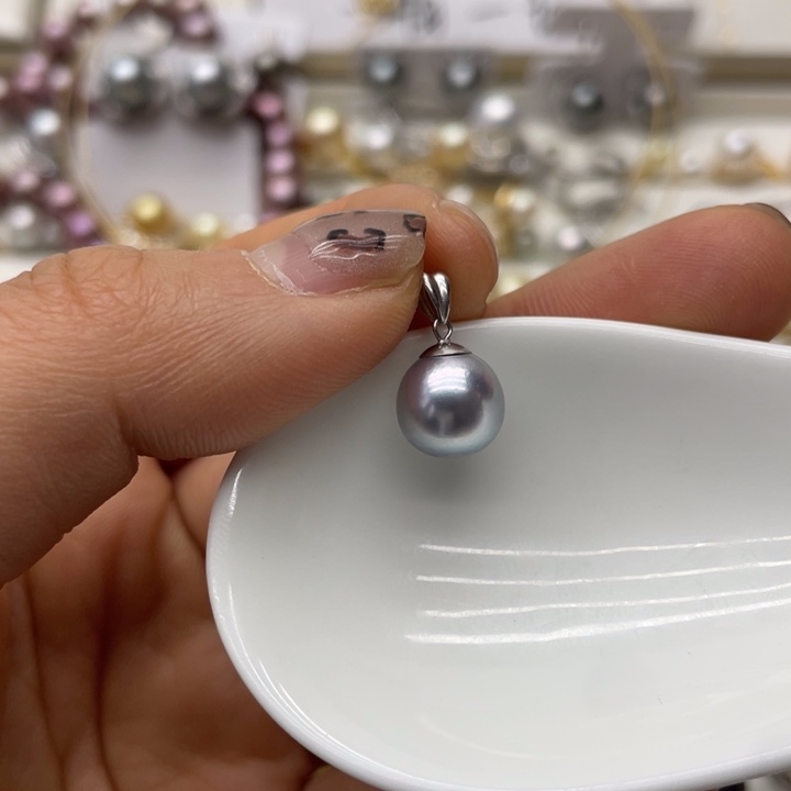 海水珍珠吊坠(不含链)18K金镶嵌