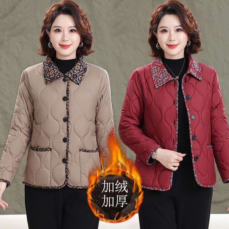 中老年女装保暖中老年女装老年女性加厚棉服短款棉服妈妈装