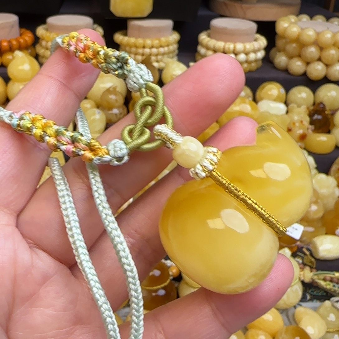 琥珀未镶嵌套链天然