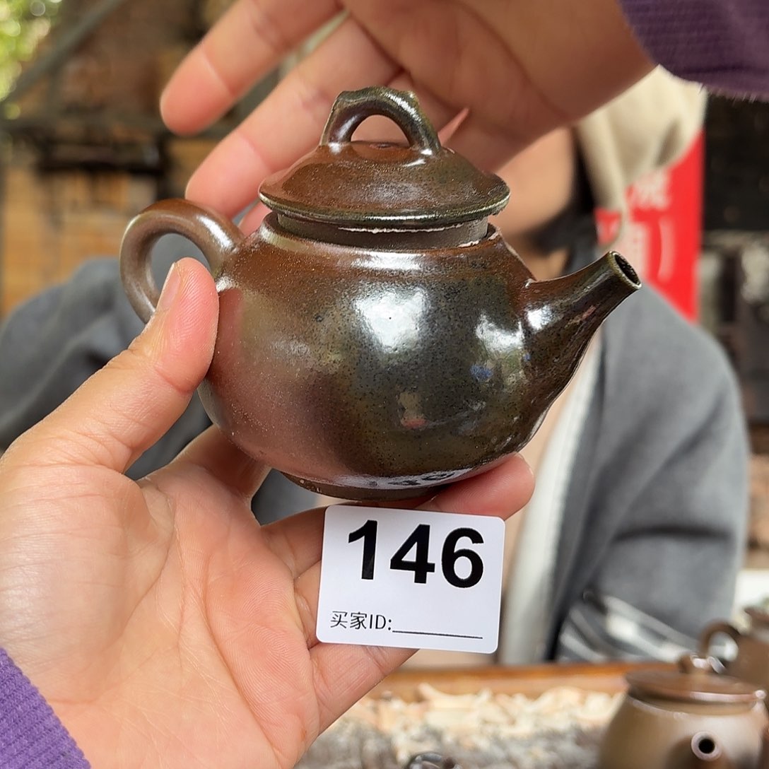 杯坭兴陶纯柴烧原矿泥料纯手工壶