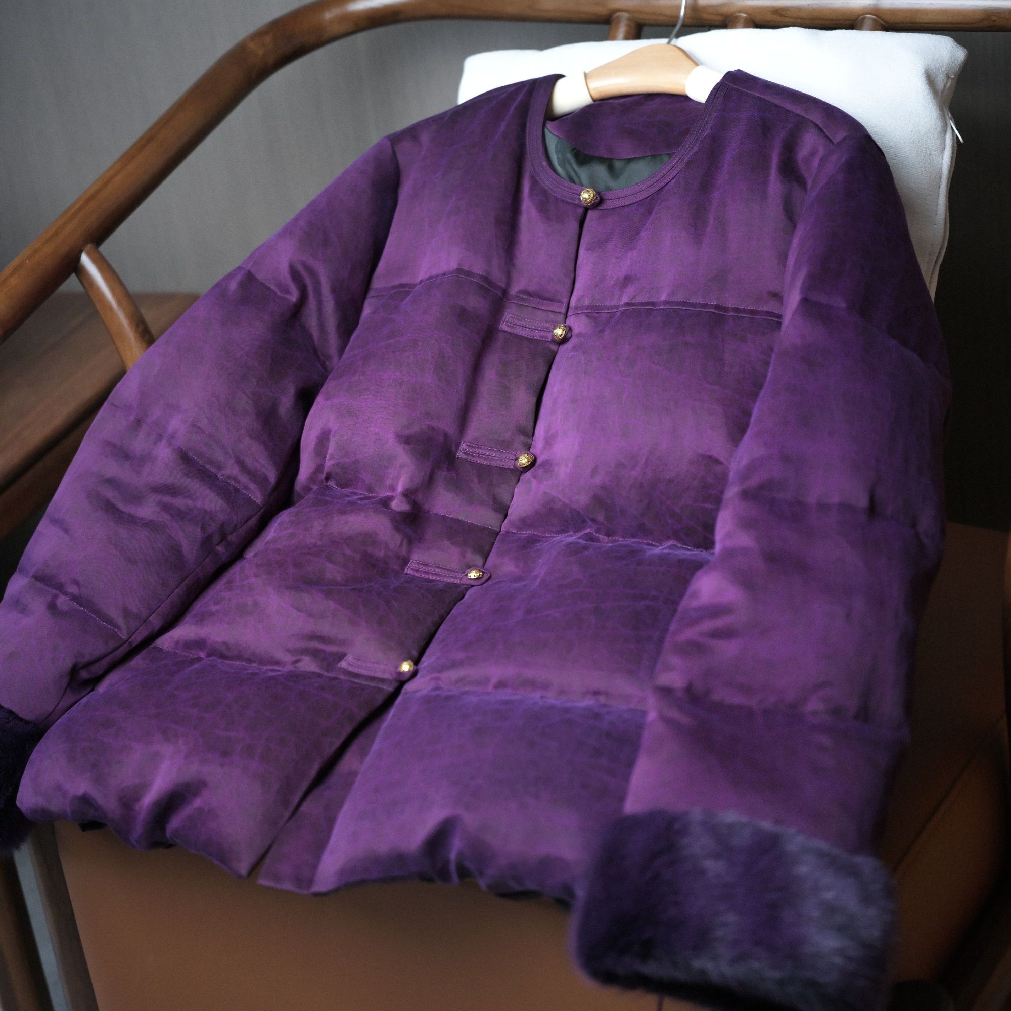 『川黛』新中式国风满分桑蚕丝鹅绒服DHWW6596